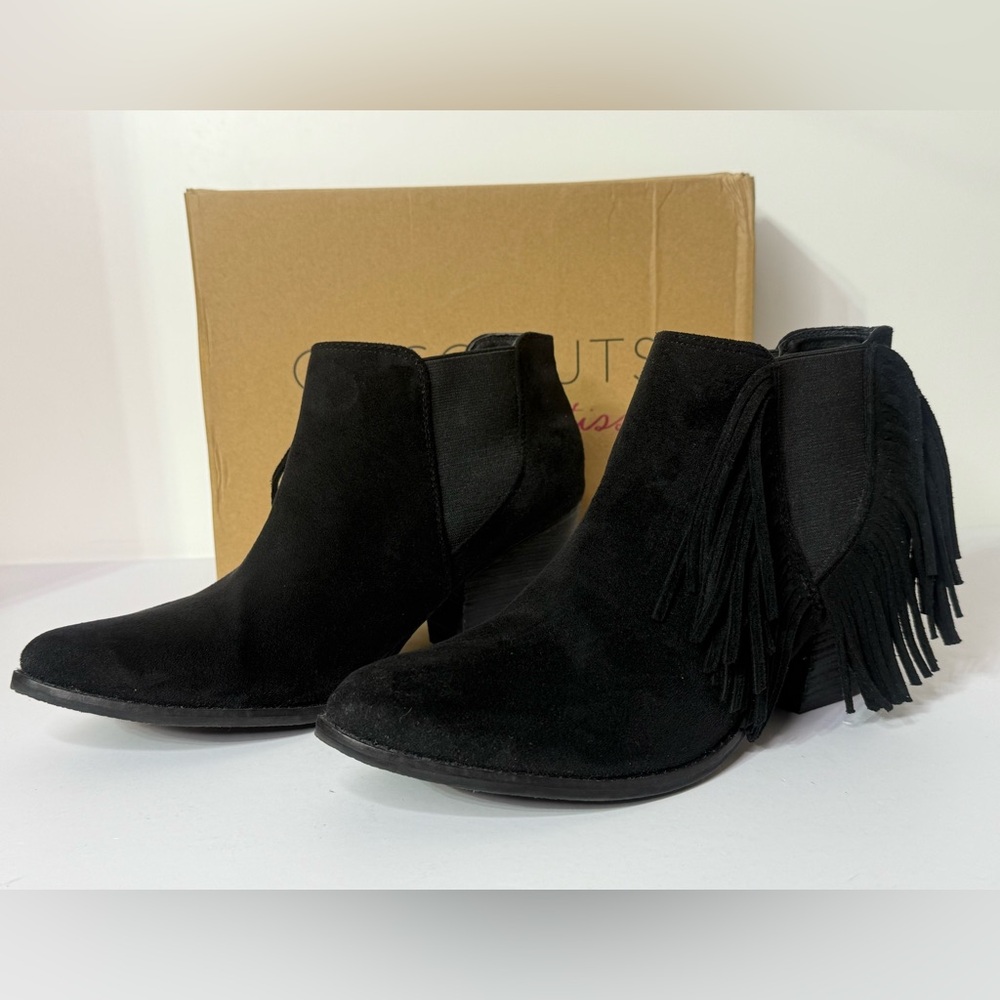 Coconuts by Matisse Gallery Black Fringe Ankle‎ Boot Bootie Women's Size 11M